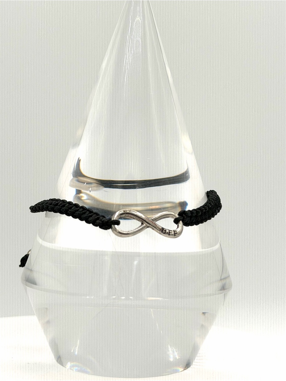 BFF Best Friends Forever Infinity Corded Bracelet Black & Silver-Tone Jewelry